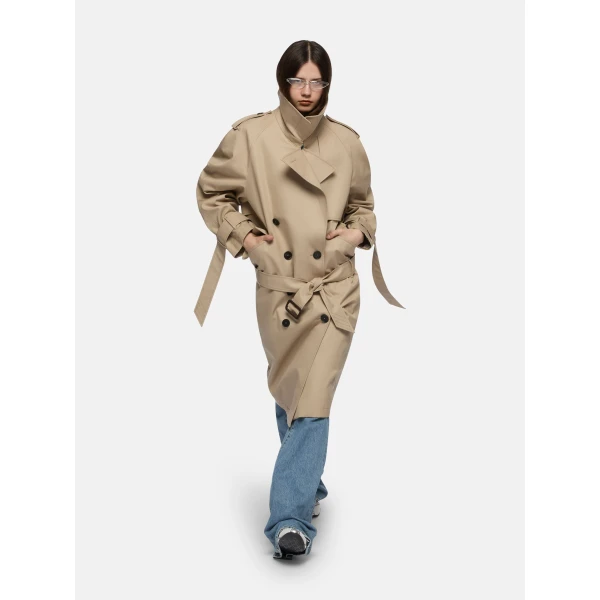 The Attico Beige Trench Coat, view 4