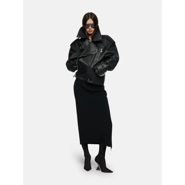 The Attico Black Bomber Jacket, view 2