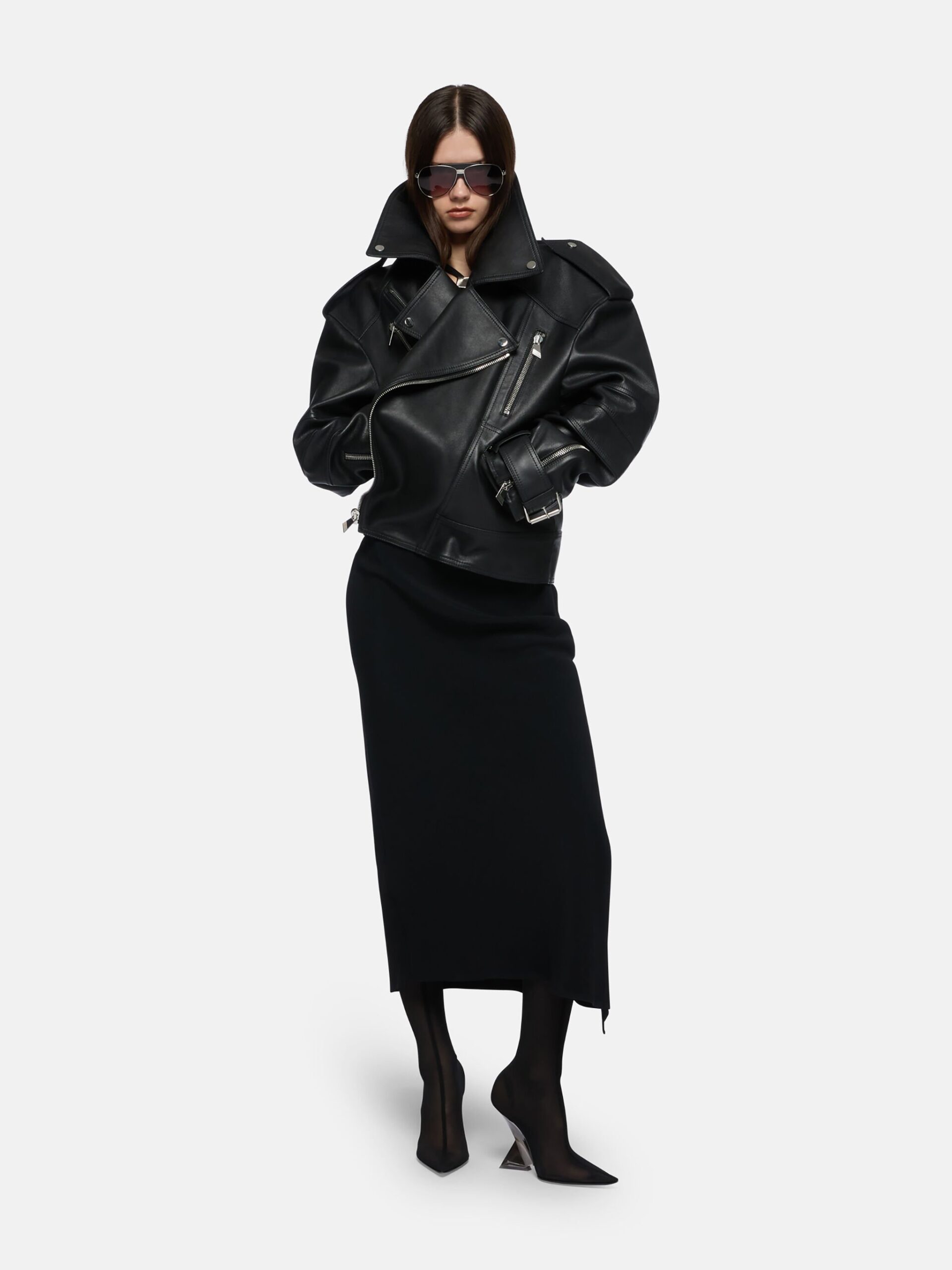 The Attico Black Bomber | The Attico Luxury Jackets | Coveti