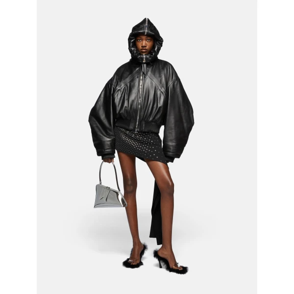 The Attico Black Bomber Jacket, view 2
