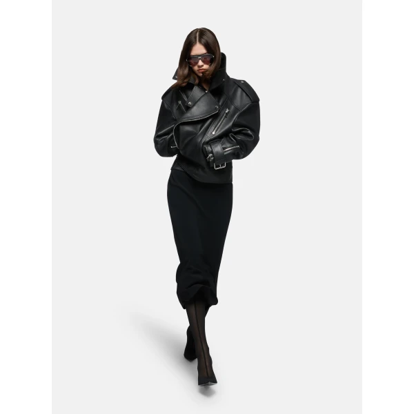 The Attico Black Bomber Jacket, view 4