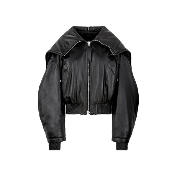 The Attico Black Bomber Jacket
