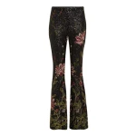 Giambattista Valli Black Flower Screen Flared Pants - Giambattista Valli Pants - Romantic Couture - Shop at Coveti