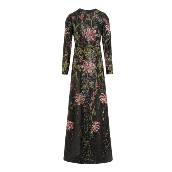 Giambattista Valli Black Flower Screen Long Dress - Giambattista Valli Dresses - Romantic Couture - Shop at Coveti