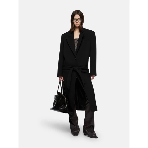 The Attico Black Long Coat, view 2