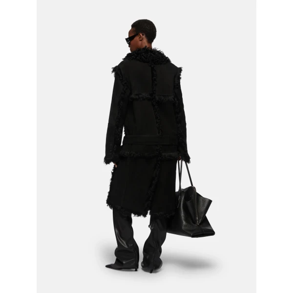 The Attico Black Long Coat, view 3