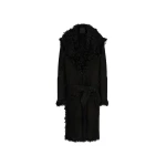 The Attico Black Long Coat - The Attico Coats - Designed by Gilda Ambrosio & Giorgia Tordini - Shop at Coveti