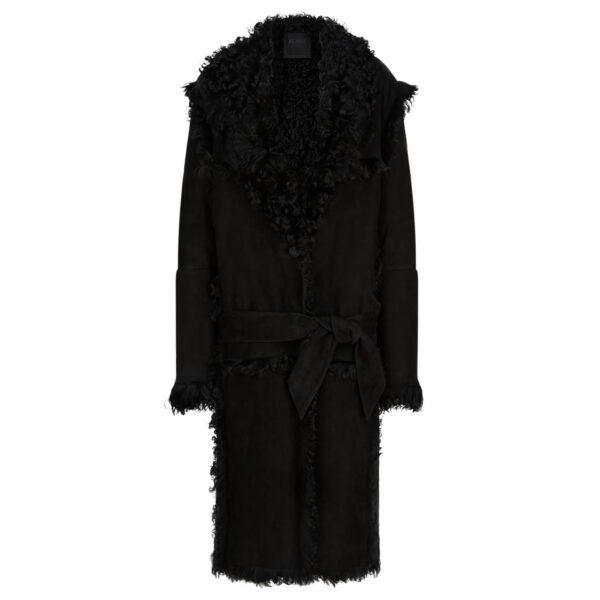 The Attico Black Long Coat - The Attico Coats - Designed by Gilda Ambrosio & Giorgia Tordini - Shop at Coveti