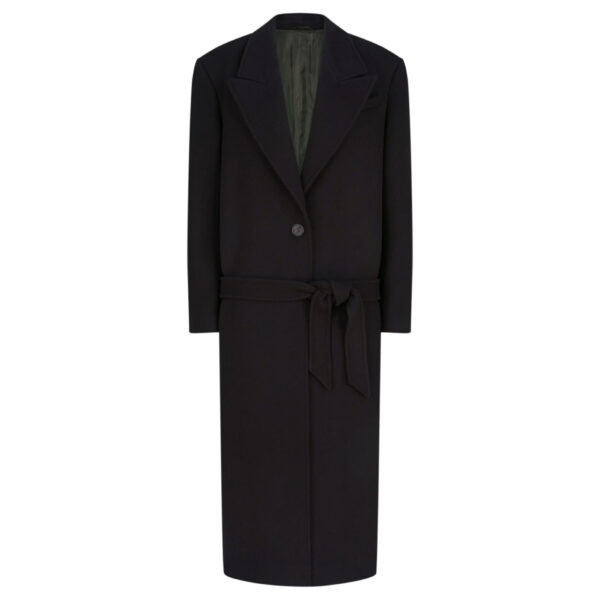 The Attico Black Long Coat - The Attico Coats - Designed by Gilda Ambrosio & Giorgia Tordini - Shop at Coveti