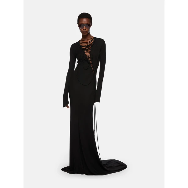 The Attico Black Midi Dress, view 2