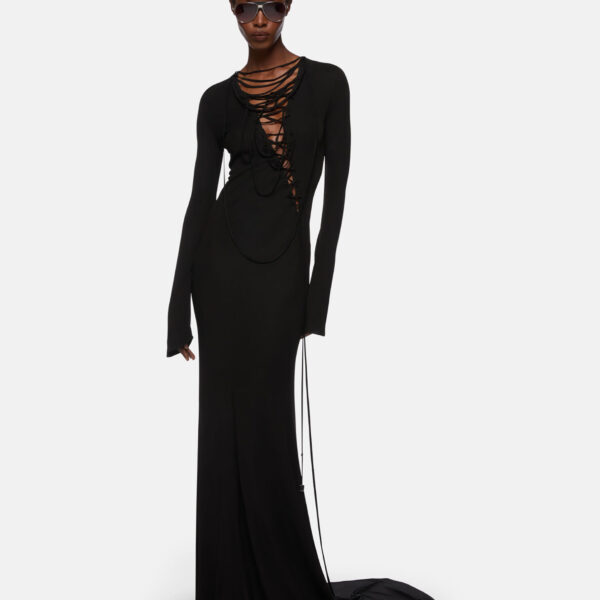 The Attico Black Midi Dress - The Attico Dresses - Designed by Gilda Ambrosio & Giorgia Tordini - Shop at Coveti