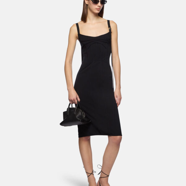 The Attico Black Midi Dress - The Attico Dresses - Designed by Gilda Ambrosio & Giorgia Tordini - Shop at Coveti