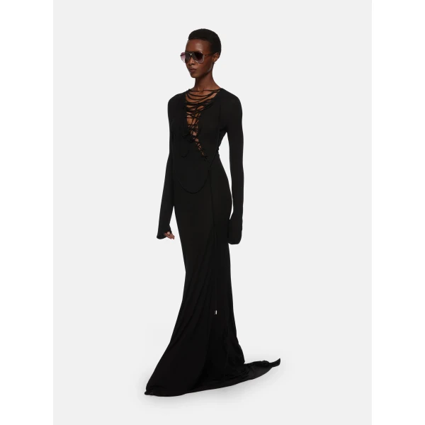 The Attico Black Midi Dress, view 4