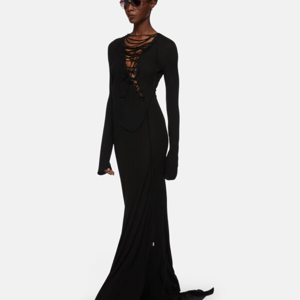 The Attico Black Midi Dress - The Attico Dresses - Designed by Gilda Ambrosio & Giorgia Tordini - Shop at Coveti
