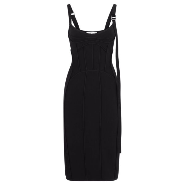 The Attico Black Midi Dress - The Attico Dresses - Designed by Gilda Ambrosio & Giorgia Tordini - Shop at Coveti