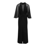 Giambattista Valli Black Midi Dress With Veiled Sleeves - Giambattista Valli Dresses - Romantic Couture - Shop at Coveti