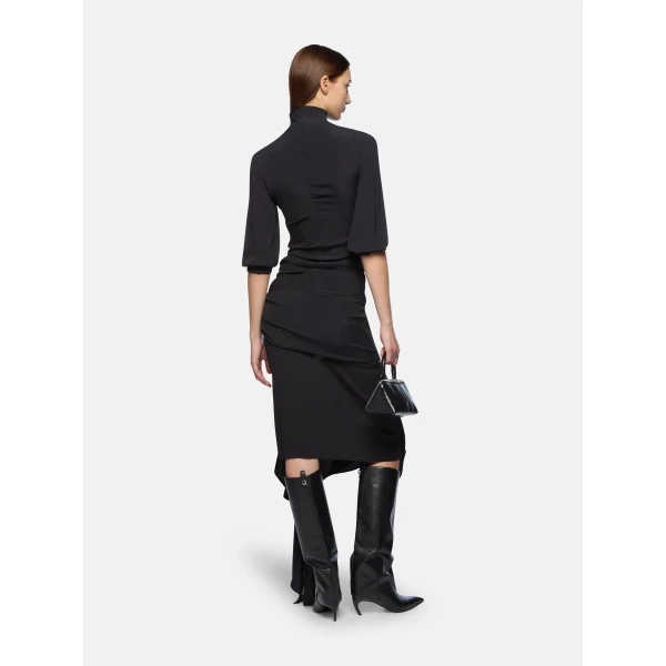 The Attico Black Midi Skirt, view 3