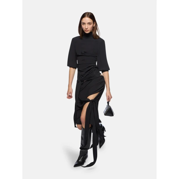 The Attico Black Midi Skirt, view 4