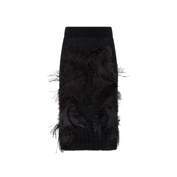 The Attico Black Midi Skirt