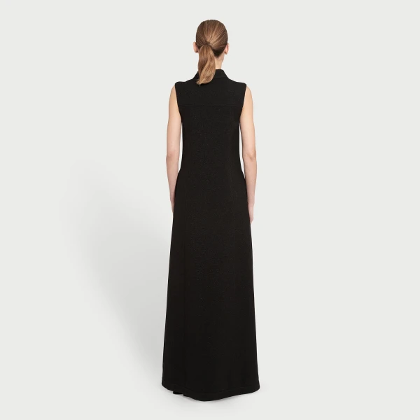 Giambattista Valli Black Satin Long Sleeveless Vest - Giambattista Valli Fall Winter 25/26 - Romantic Couture - Shop at Coveti