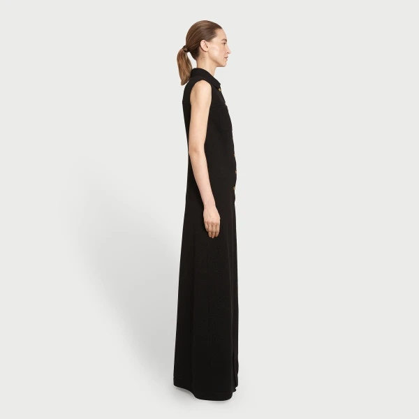Giambattista Valli Black Satin Long Sleeveless Vest - Giambattista Valli Fall Winter 25/26 - Romantic Couture - Shop at Coveti
