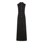 Giambattista Valli Black Satin Long Sleeveless Vest - Giambattista Valli Fall Winter 25/26 - Romantic Couture - Shop at Coveti