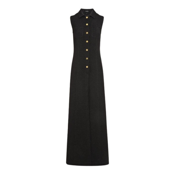 Giambattista Valli Black Satin Long Sleeveless Vest - Giambattista Valli Fall Winter 25/26 - Romantic Couture - Shop at Coveti