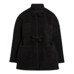 Giambattista Valli Black Wool Coat With Bows - Giambattista Valli Coats - Romantic Couture - Shop at Coveti