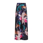 Essentiel Antwerp Black and mulitcolor printed wide-leg pants - Essentiel Antwerp Pants - Colorful Belgian Design - Shop at Coveti