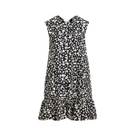 Essentiel Antwerp Black and white ruffled mini dress with open-back and bow detail - Essentiel Antwerp Dresses - Colorful Belgian Design - Shop at Coveti