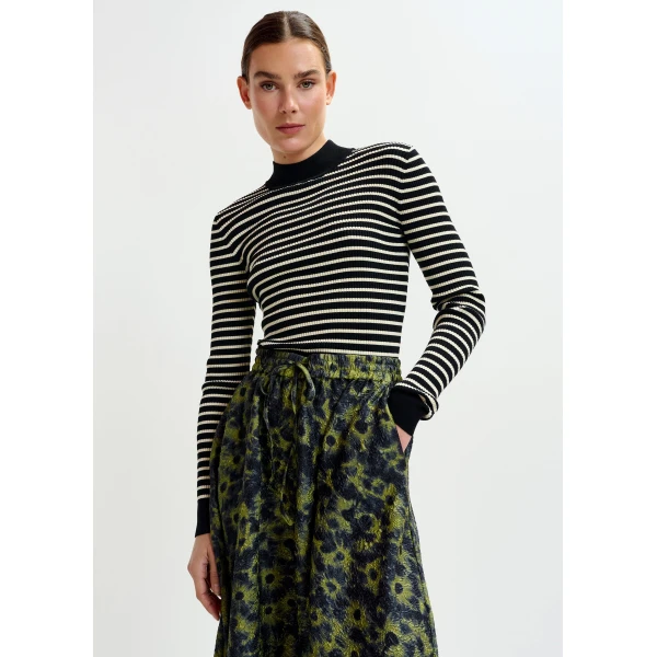 Essentiel Antwerp Black and white striped sweater, view 2