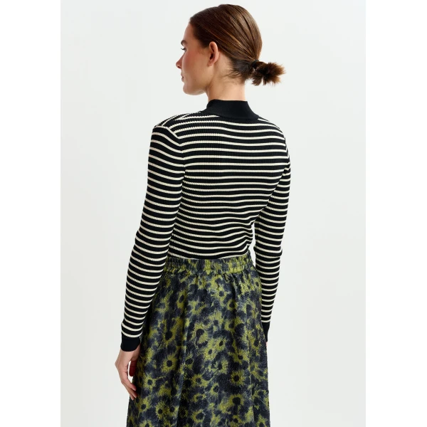 Essentiel Antwerp Black and white striped sweater, view 4