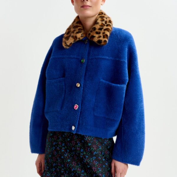 blue and red floral ruffled mini skirt - Essentiel Antwerp Skirts - Colorful Belgian Design - Shop at Coveti