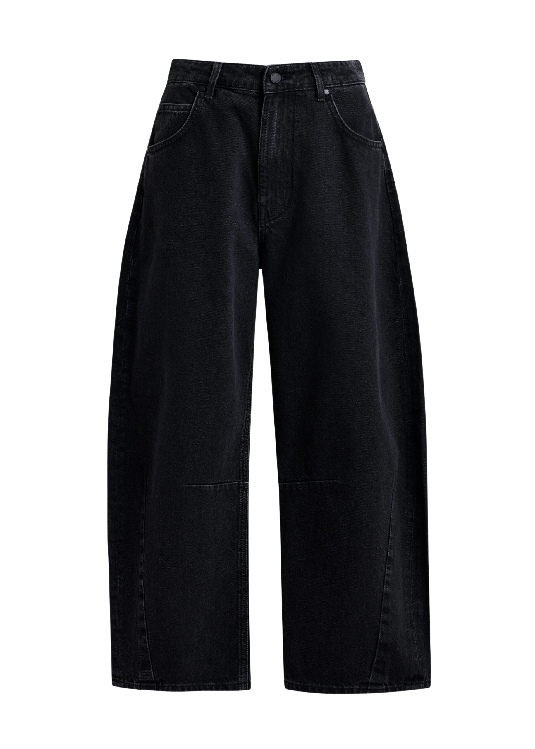 Essentiel Antwerp Black cotton cropped barrel-leg jeans