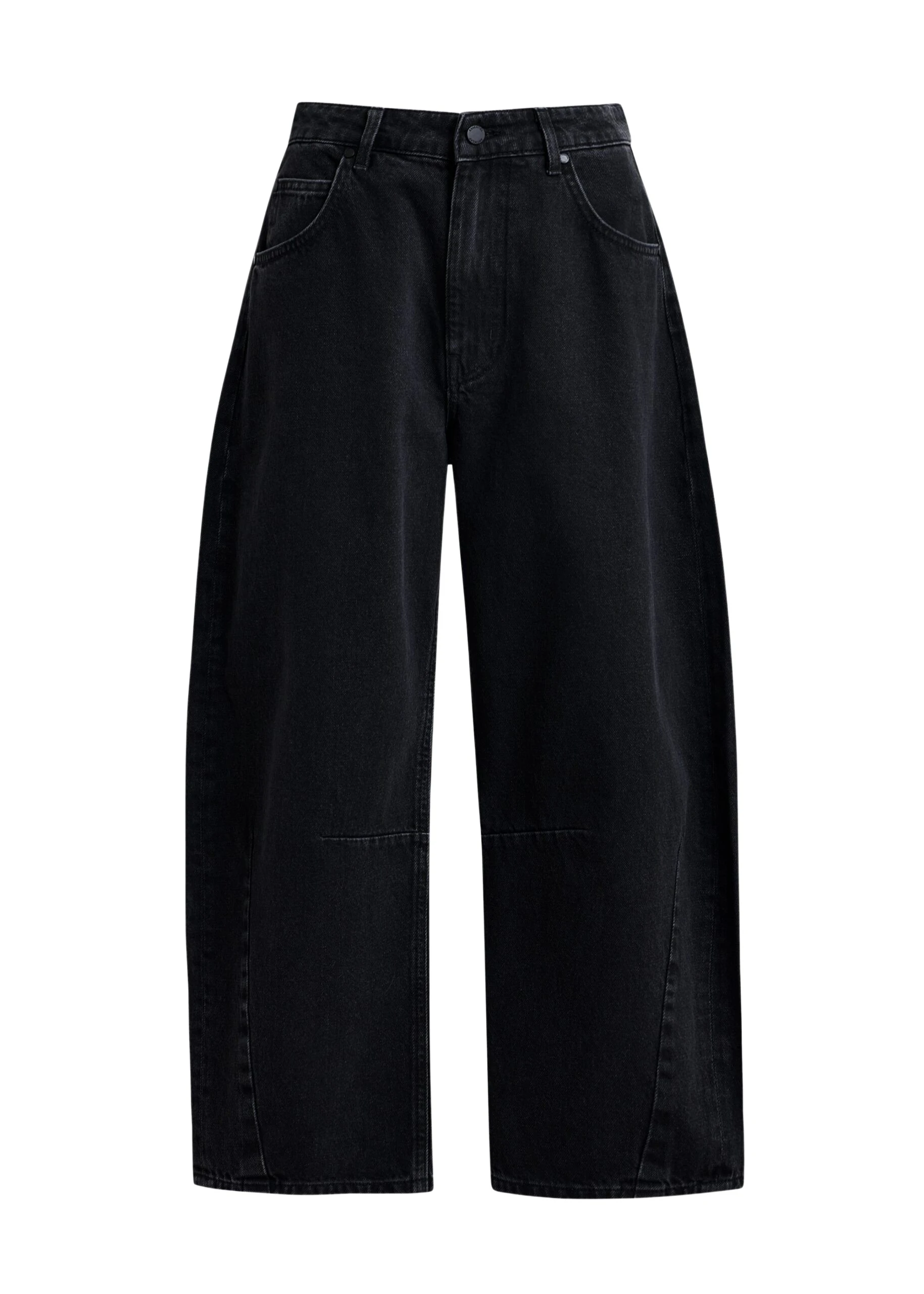 Black-cotton-cropped-barrel-leg-jeans-Essentiel-Antwerp-Pants-scaled94571_nobg Essentiel Antwerp Black cotton cropped barrel-leg jeans - Essentiel Antwerp Pants - Colorful Belgian Design - Shop at Coveti