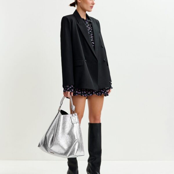 Essentiel Antwerp Black double-breasted blazer - Essentiel Antwerp Jackets - Colorful Belgian Design - Shop at Coveti