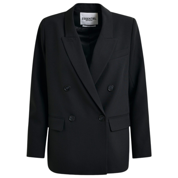Essentiel Antwerp Black double-breasted blazer - Essentiel Antwerp Jackets - Colorful Belgian Design - Shop at Coveti