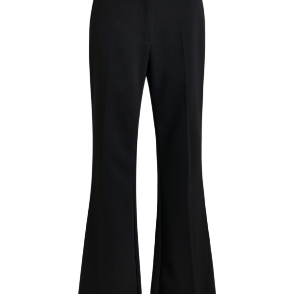 Essentiel Antwerp Black flared pants with rhinestone-embellished sideseams - Essentiel Antwerp Pants - Colorful Belgian Design - Shop at Coveti