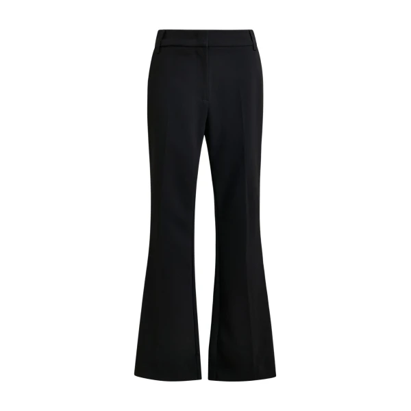 Essentiel Antwerp Black flared pants with rhinestone-embellished sideseams - Essentiel Antwerp Pants - Colorful Belgian Design - Shop at Coveti