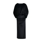 Essentiel Antwerp Black maxi dress with cape-like sleeves - Essentiel Antwerp Dresses - Colorful Belgian Design - Shop at Coveti