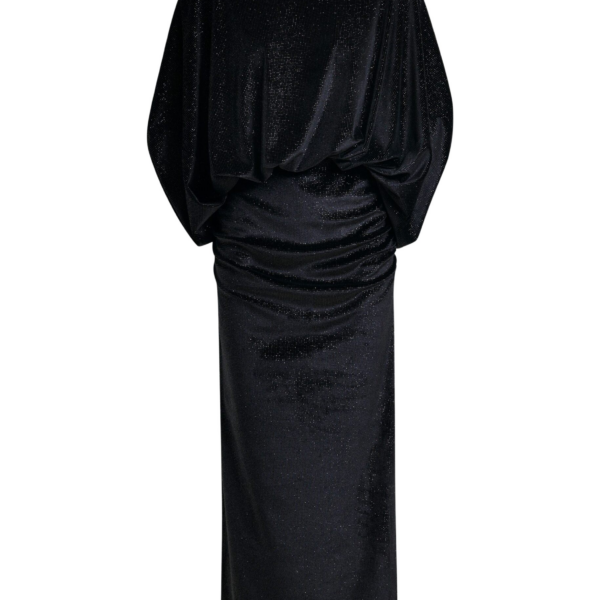 Essentiel Antwerp Black maxi dress with cape-like sleeves - Essentiel Antwerp Dresses - Colorful Belgian Design - Shop at Coveti