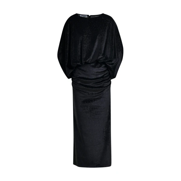 Essentiel Antwerp Black maxi dress with cape-like sleeves - Essentiel Antwerp Dresses - Colorful Belgian Design - Shop at Coveti