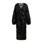 Essentiel Antwerp Black sequin-embellished wrap midi dress - Essentiel Antwerp Dresses - Colorful Belgian Design - Shop at Coveti