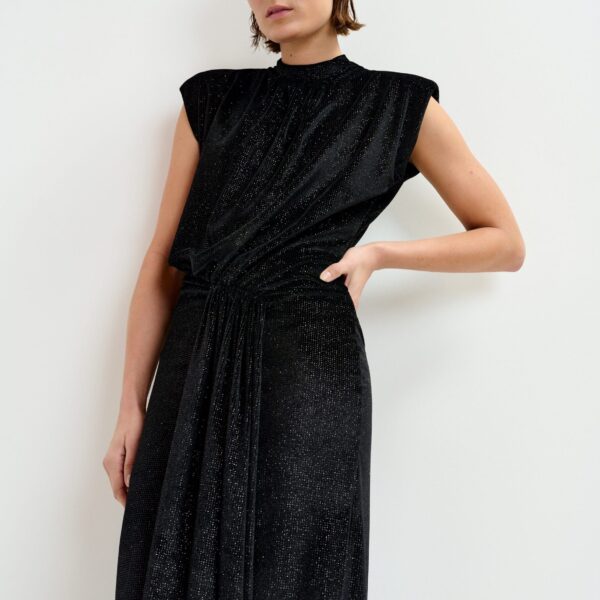 Essentiel Antwerp Black stretch-jersey midi dress - Essentiel Antwerp Dresses - Colorful Belgian Design - Shop at Coveti