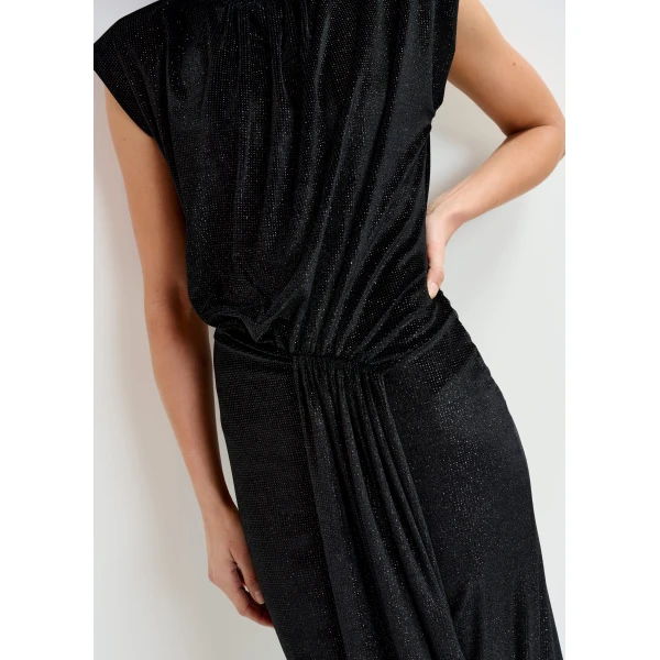 Essentiel Antwerp Black stretch-jersey midi dress, view 4