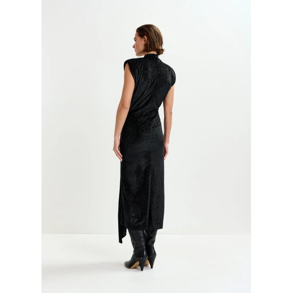 Essentiel Antwerp Black stretch-jersey midi dress, view 5