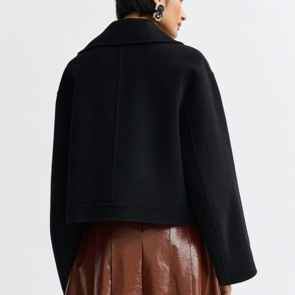 Essentiel Antwerp Black wool double-faced jacket - Essentiel Antwerp Jackets - Colorful Belgian Design - Shop at Coveti