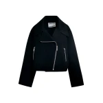 Essentiel Antwerp Black wool double-faced jacket - Essentiel Antwerp Jackets - Colorful Belgian Design - Shop at Coveti