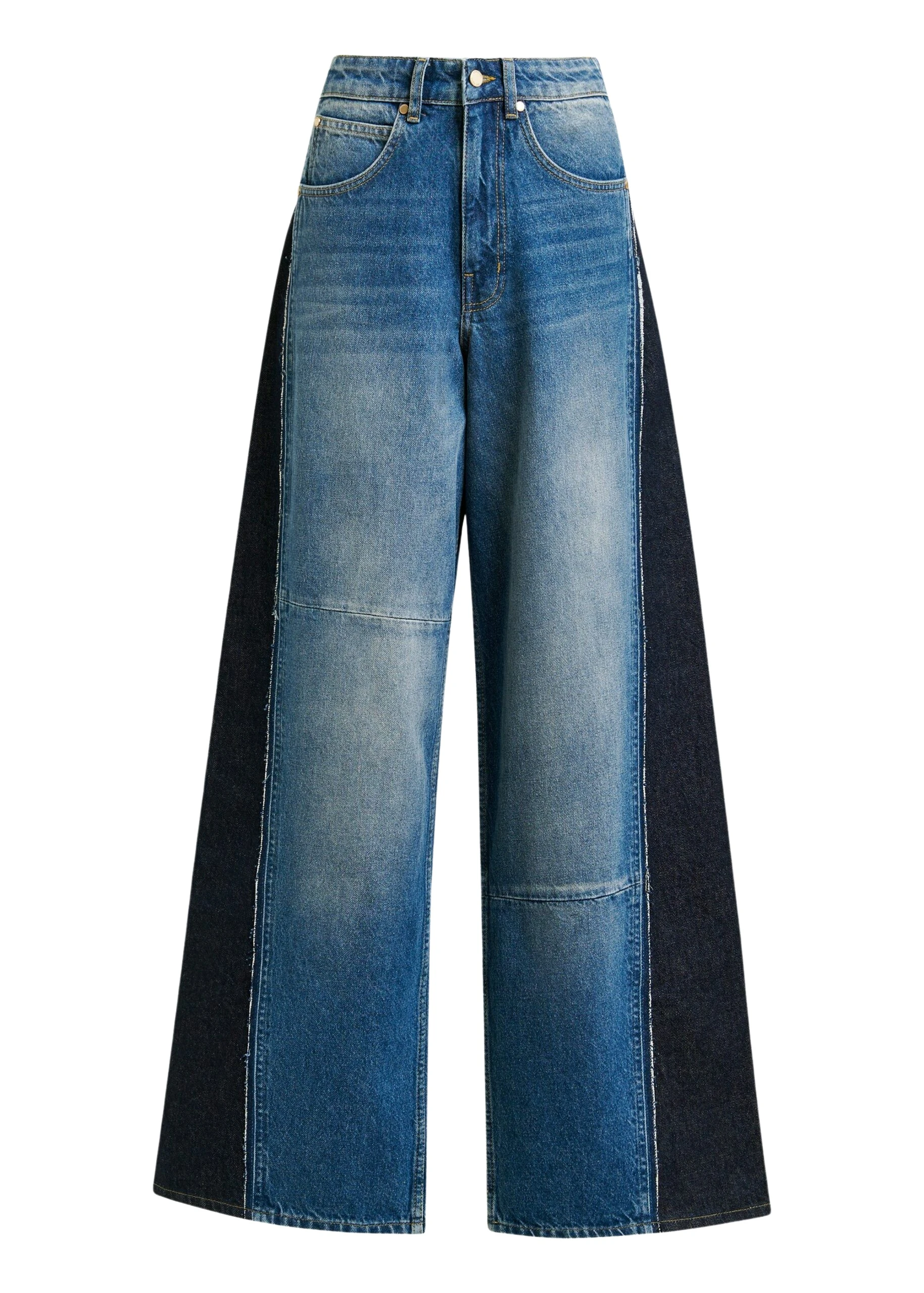 Blue-and-dark-blue-wide-leg-contrast-panel-jeans-Essentiel-Antwerp-Pants-scaled67037_nobg Essentiel Antwerp Blue and dark blue wide-leg contrast panel jeans - Essentiel Antwerp Pants - Colorful Belgian Design - Shop at Coveti