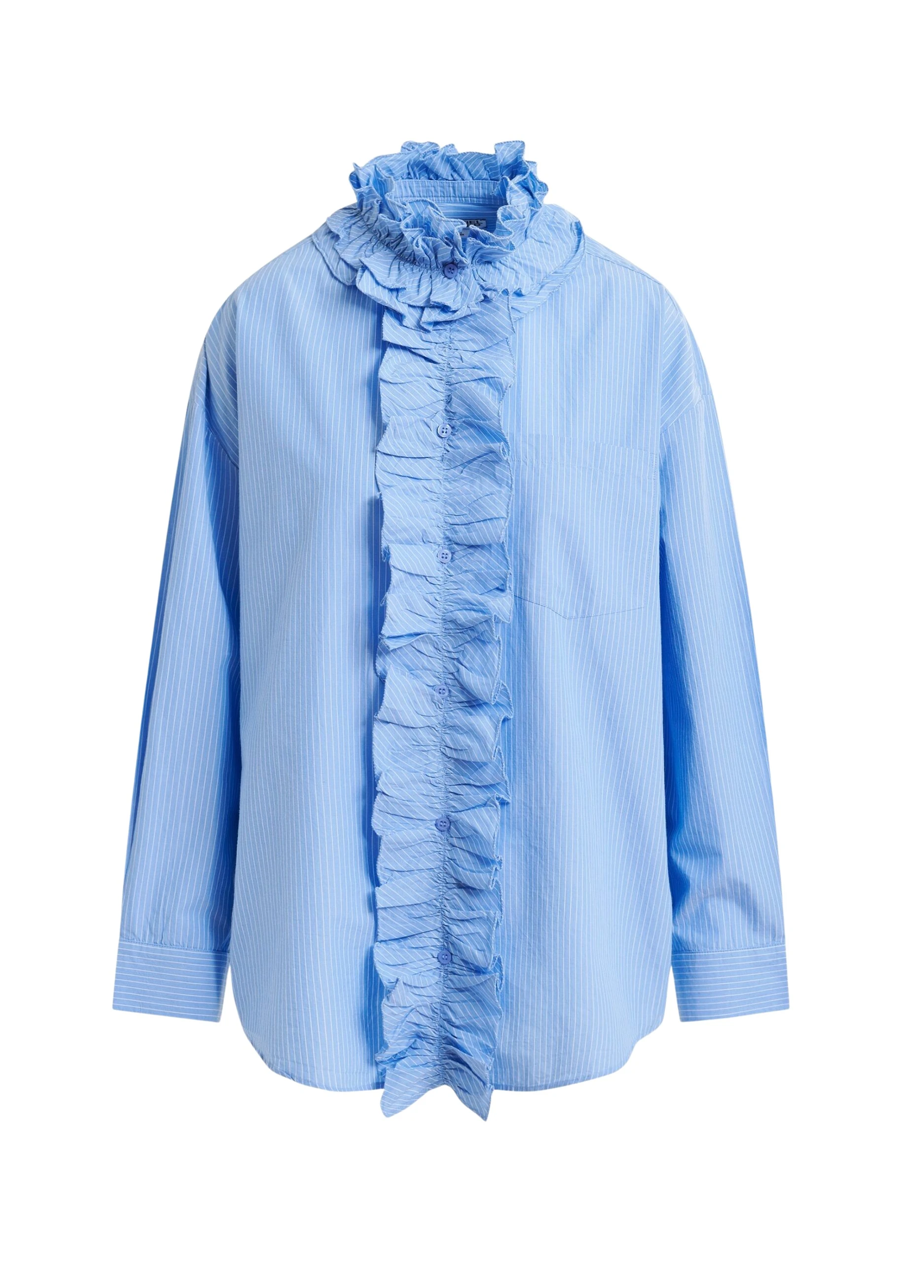 Blue-and-white-oversized-striped-cotton-shirt-with-ruffle-details-Essentiel-Antwerp-Shirts-scaled86739_nobg Essentiel Antwerp Blue and white oversized striped cotton shirt with ruffle details - Essentiel Antwerp Shirts - Colorful Belgian Design - Shop at Coveti
